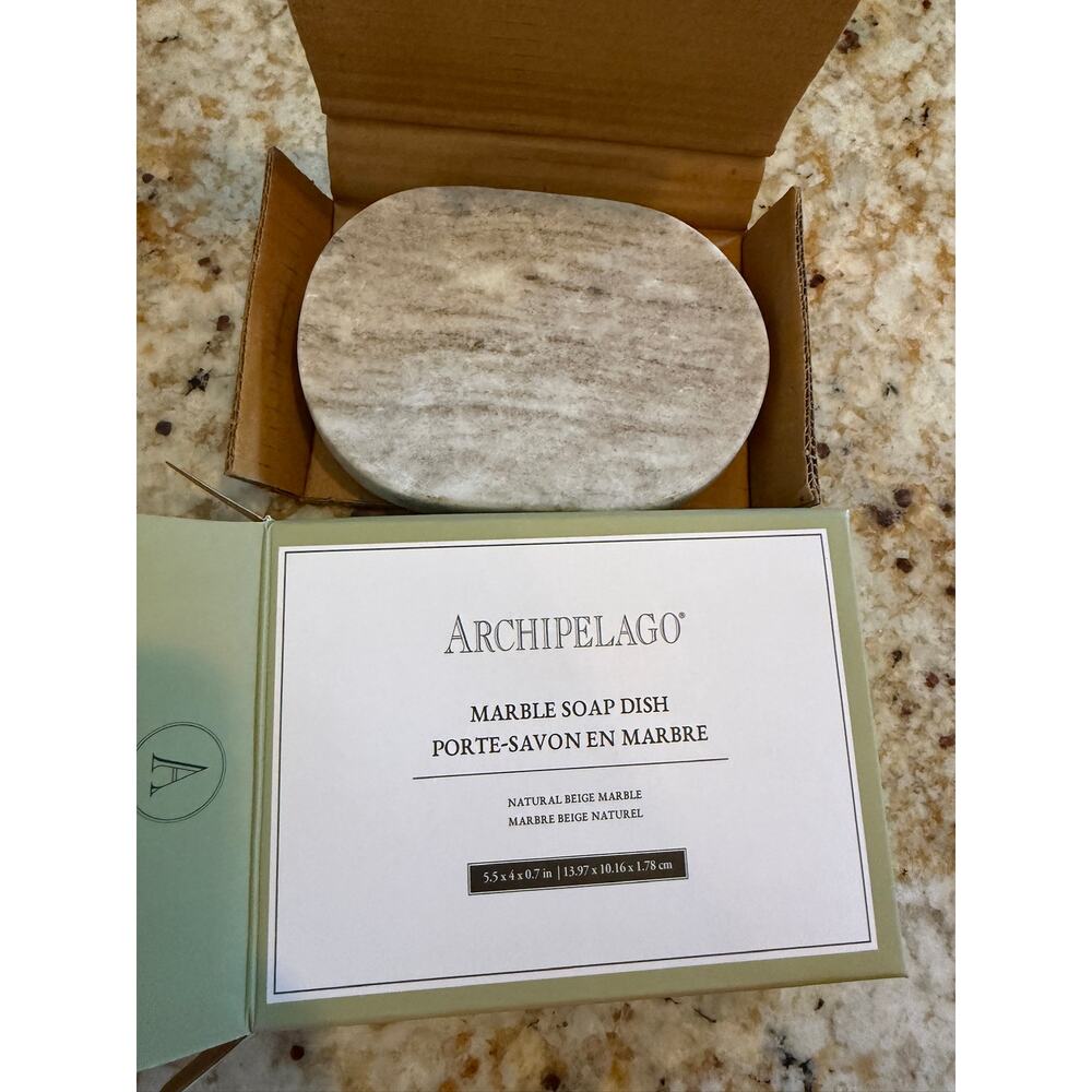Archipelago Marble Soap Dish is a natural beige marble tray